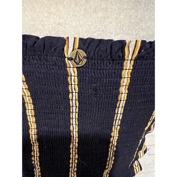 Volcom striped Adjustable Strap crop top with tie size Medium - Picture 5 of 7